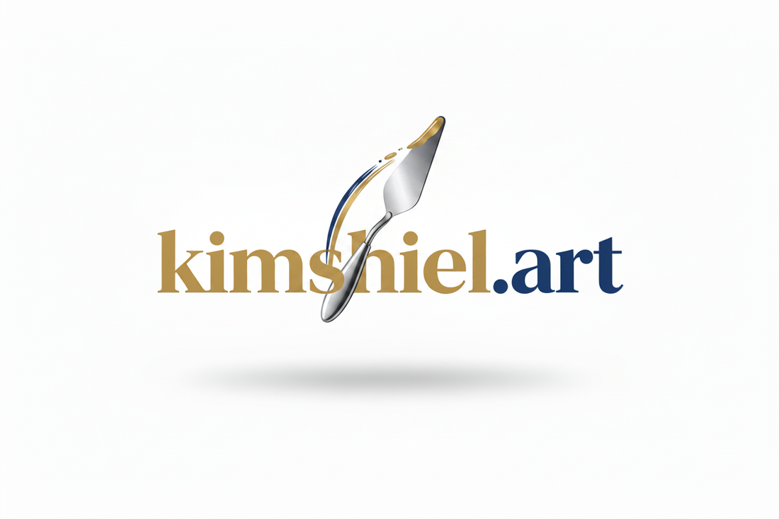 kimshiel.art logo with palette knife